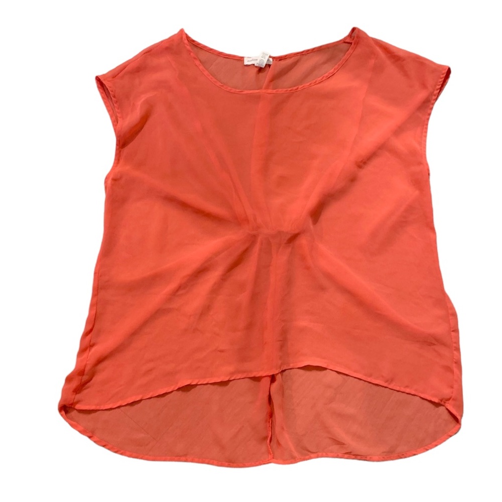 Ambiance coral sheer blouse